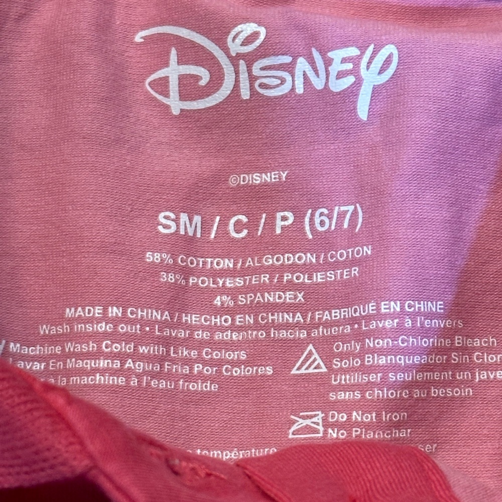 Disney Girls Pink Striped Cropped Lady & the Tramp Polo Shirt various sizes - Picture 9 of 12